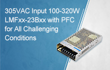 100-320W AC/DC enclosed power supply LMFxx-23Bxx in 305RAC family, reliable under all conditions